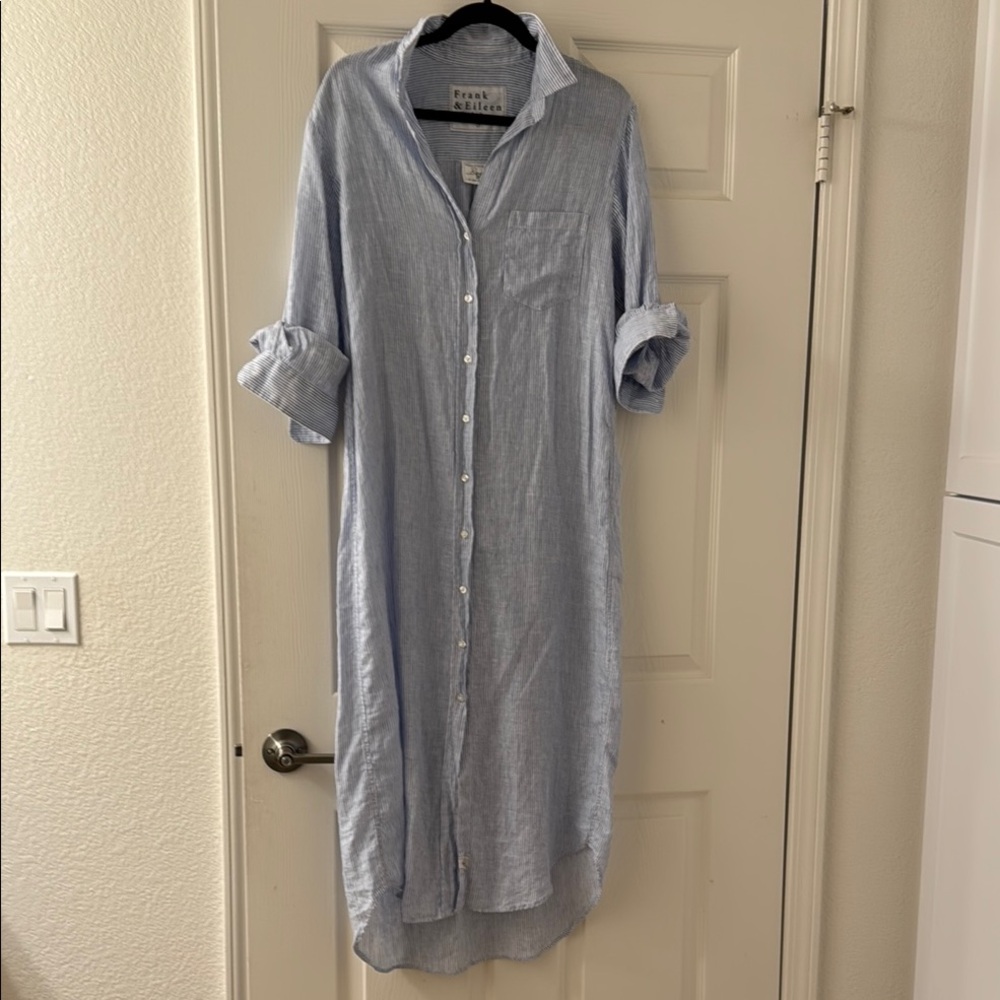 Frank & Eileen Blue Button-Up Dress